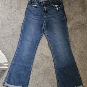 Knox Rose Dark Blue Flare Jeans